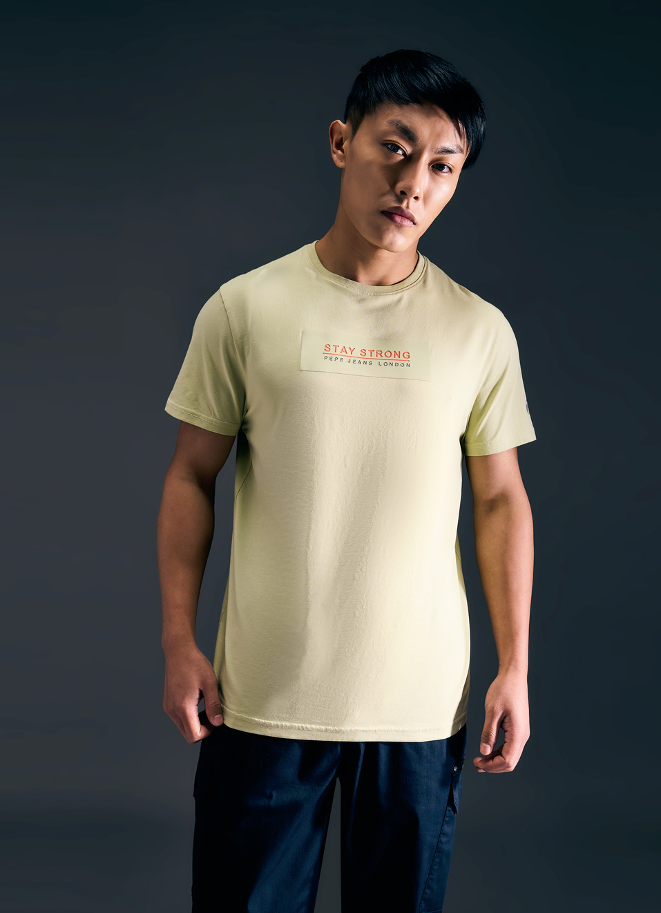 Men Green Graphic Print Short Sleeve Stretch T-shirt, , large image number 0