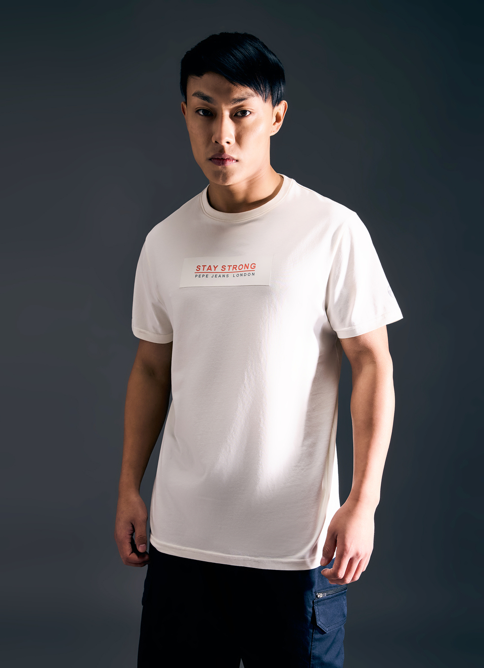 Men Ecru Graphic Print Short Sleeve Stretch T-shirt, , large image number 1