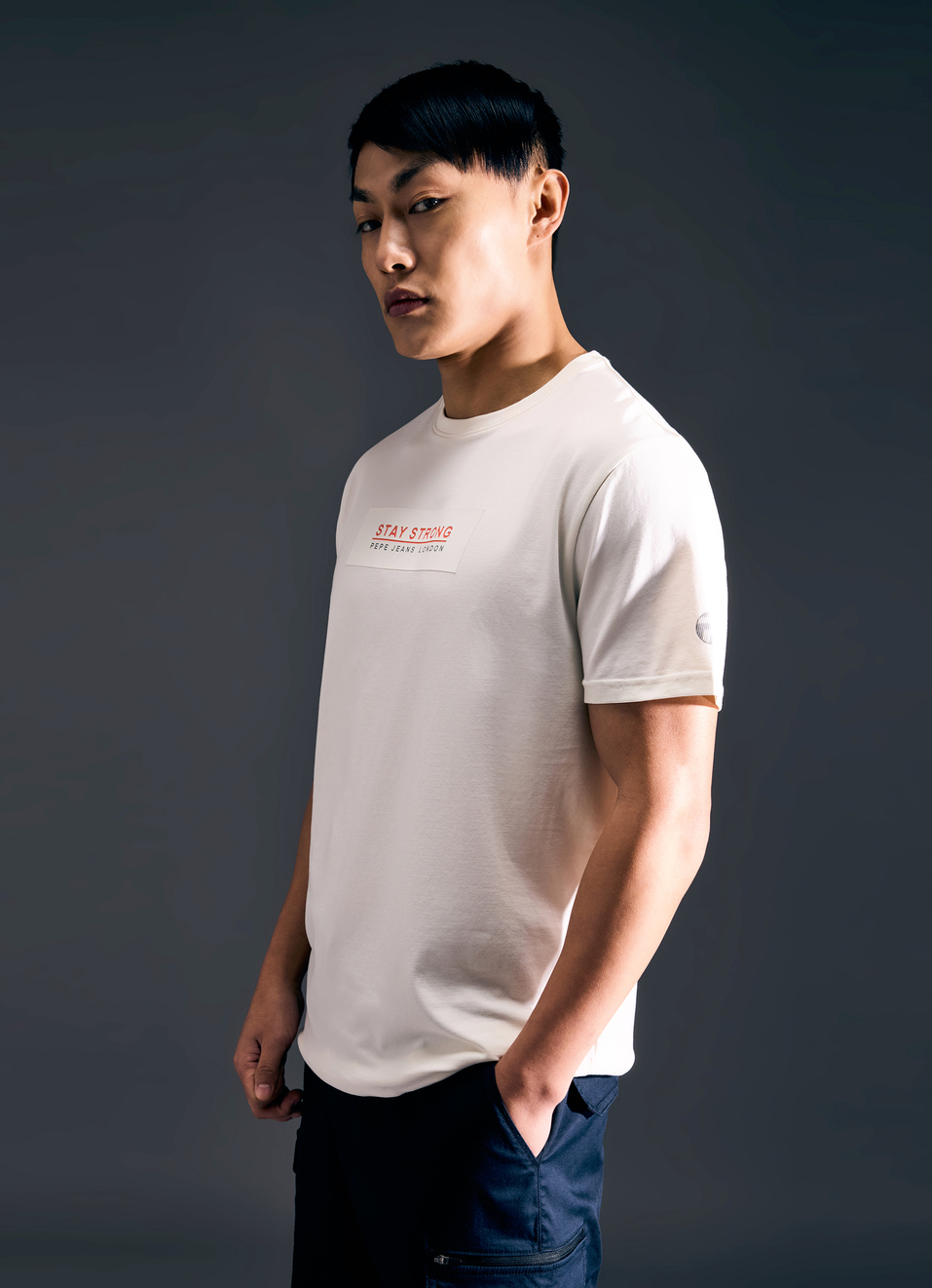 Men Ecru Graphic Print Short Sleeve Stretch T-shirt, , large image number 3