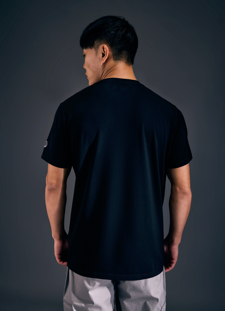 Men Black Graphic Print Short Sleeve Stretch T-shirt, , large image number 2