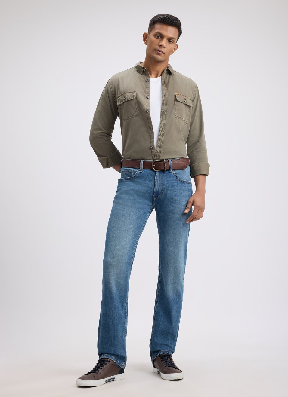 Men Green Overdyed Full Sleeve Cargo Shirt, , large image number 5