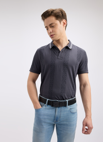 Men Grey Botanical Print Short Sleeve Shirt