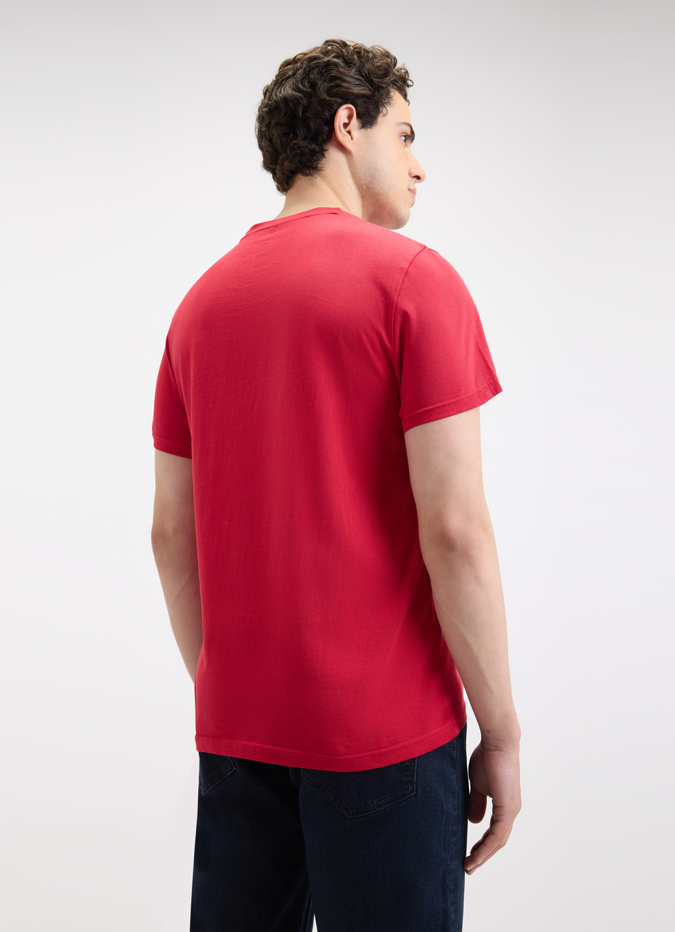 Men Red Graphic Print Short Sleeve T-shirt, , large image number 2