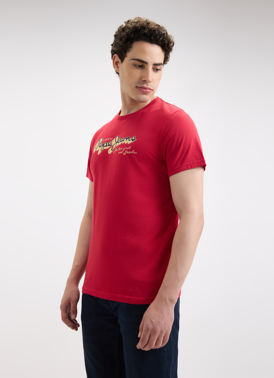 Men Red Graphic Print Short Sleeve T-shirt, , large image number 3