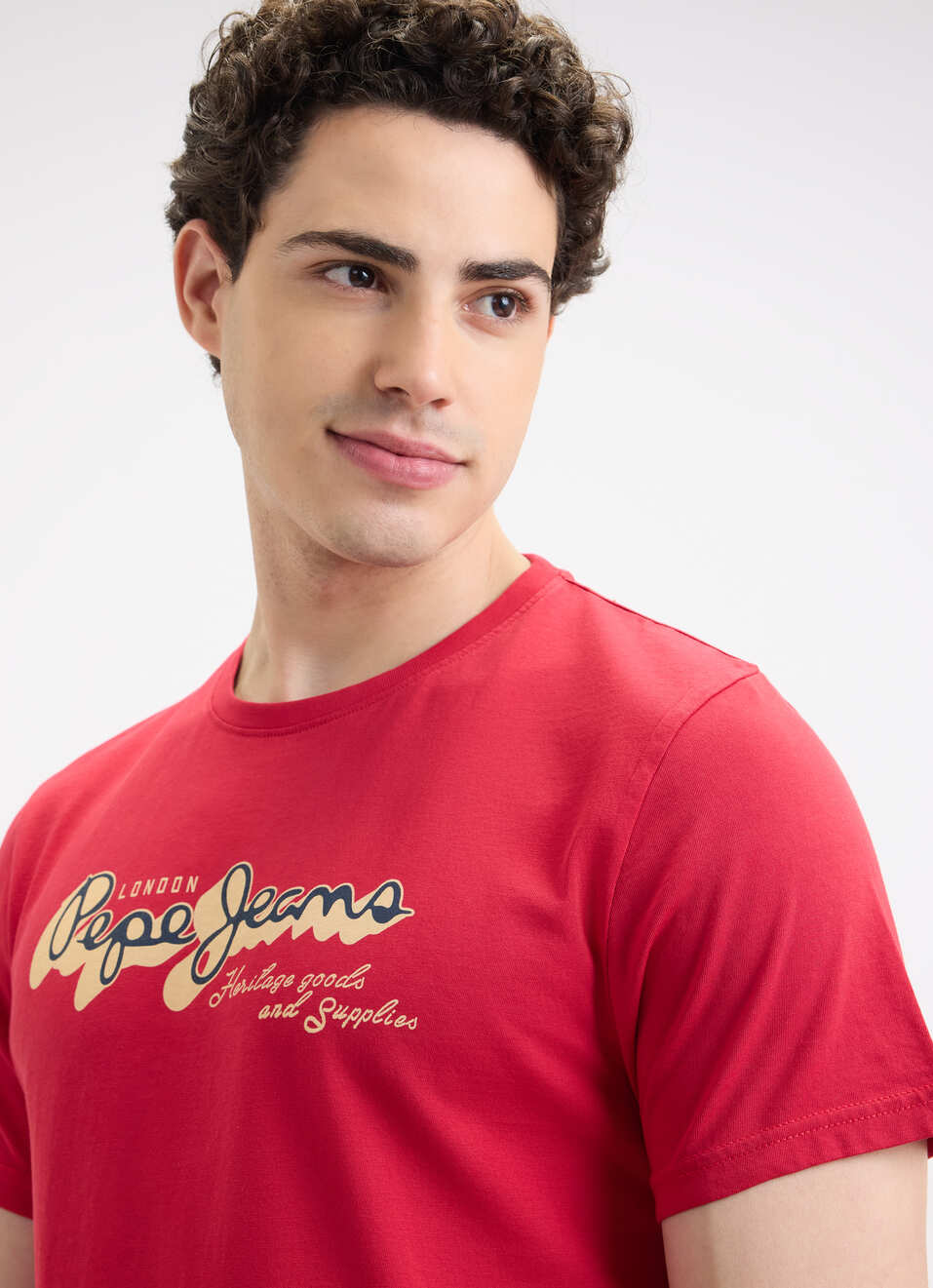 Men Red Graphic Print Short Sleeve T-shirt, , large image number 4