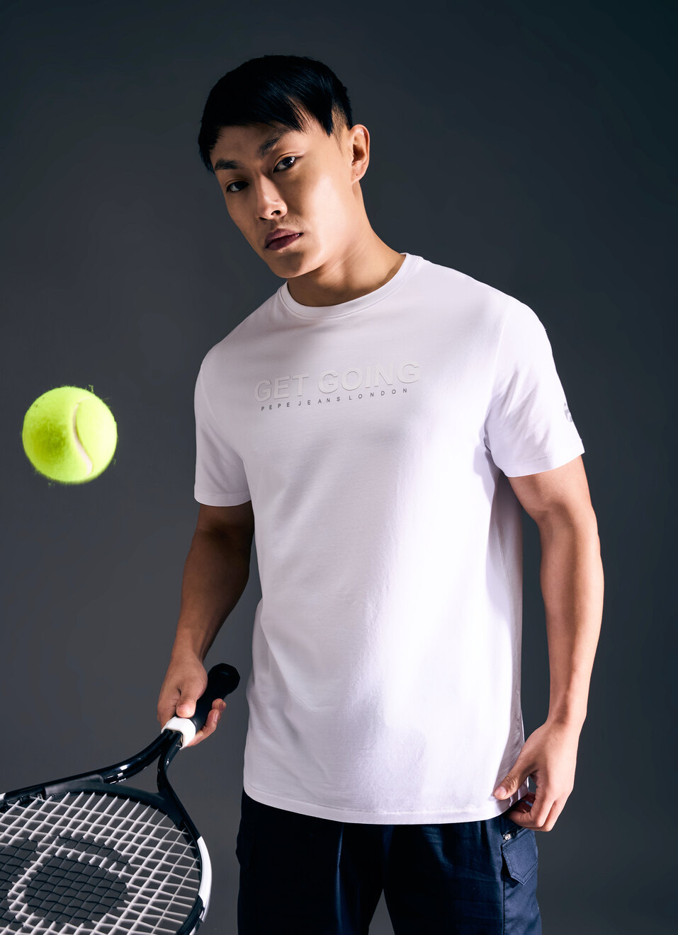 Men White Short Sleeve Stretch T-shirt, , large image number 0