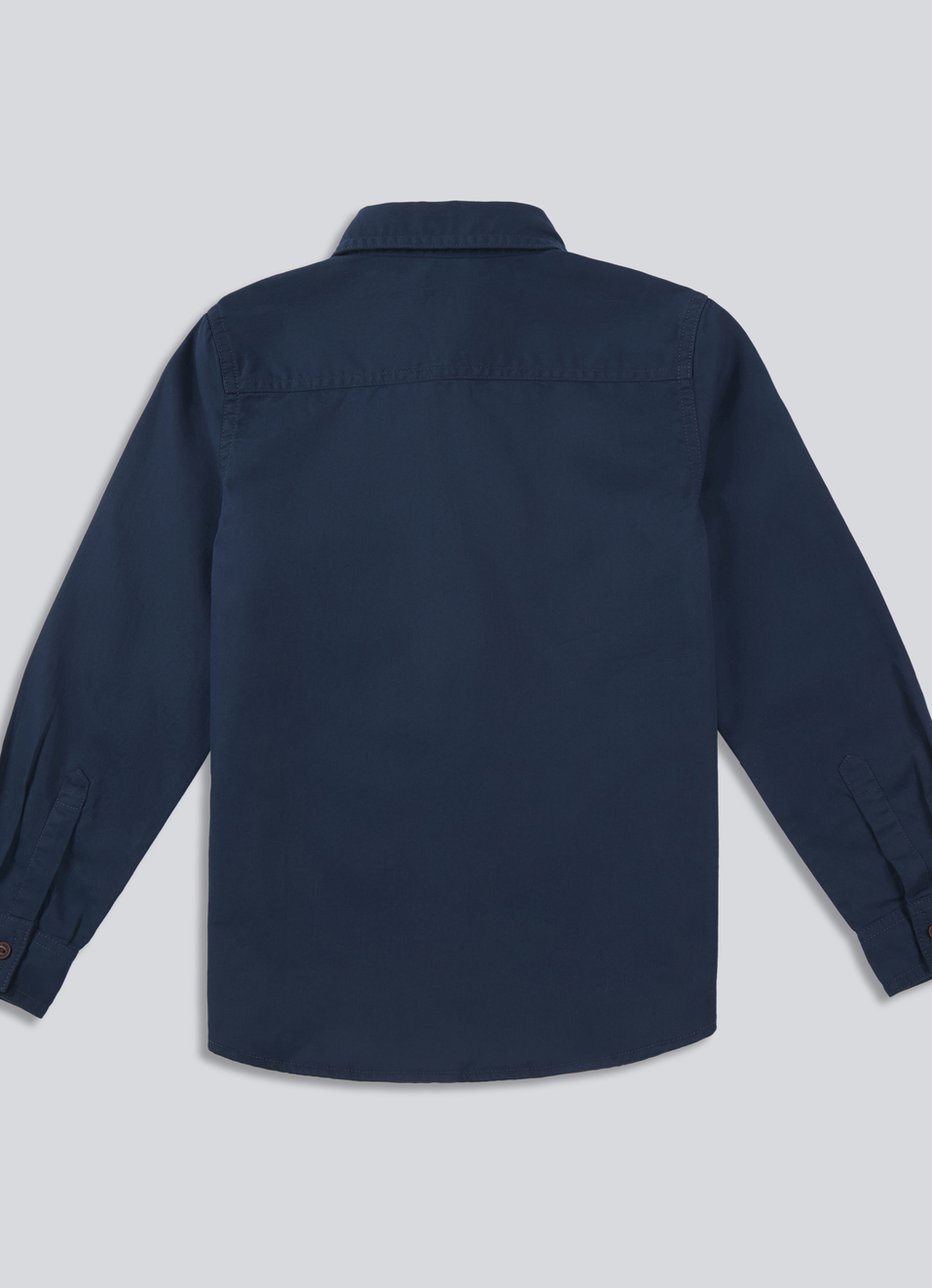 Boys Blue Double Pocket Full Sleeve Overdyed Shirt, , large image number 1