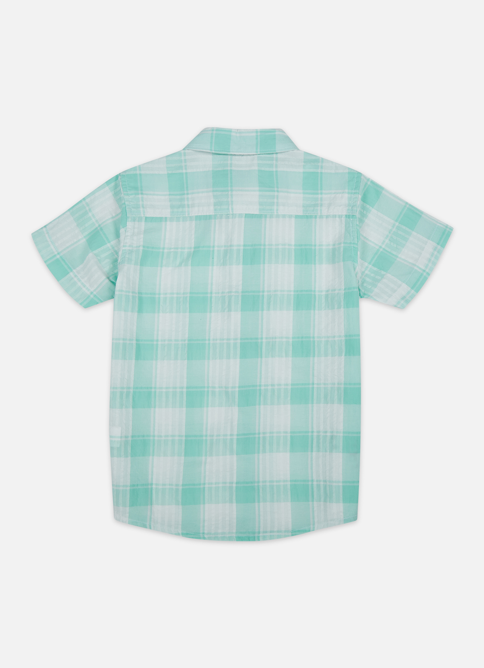 Boys Blue Check Short Sleeve Shirt, , large image number 1
