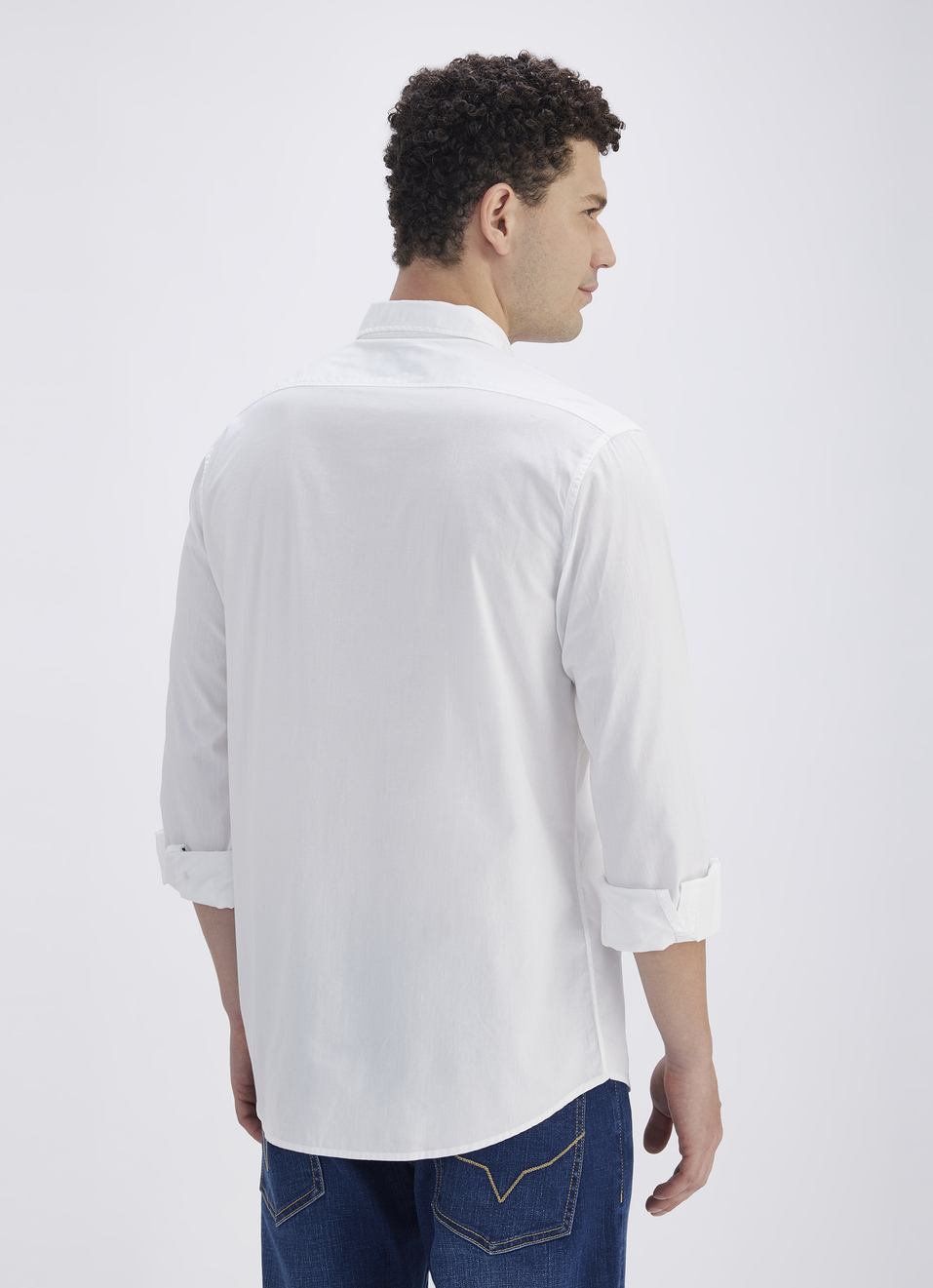 Men White Full Sleeve Shirt, , large image number 2