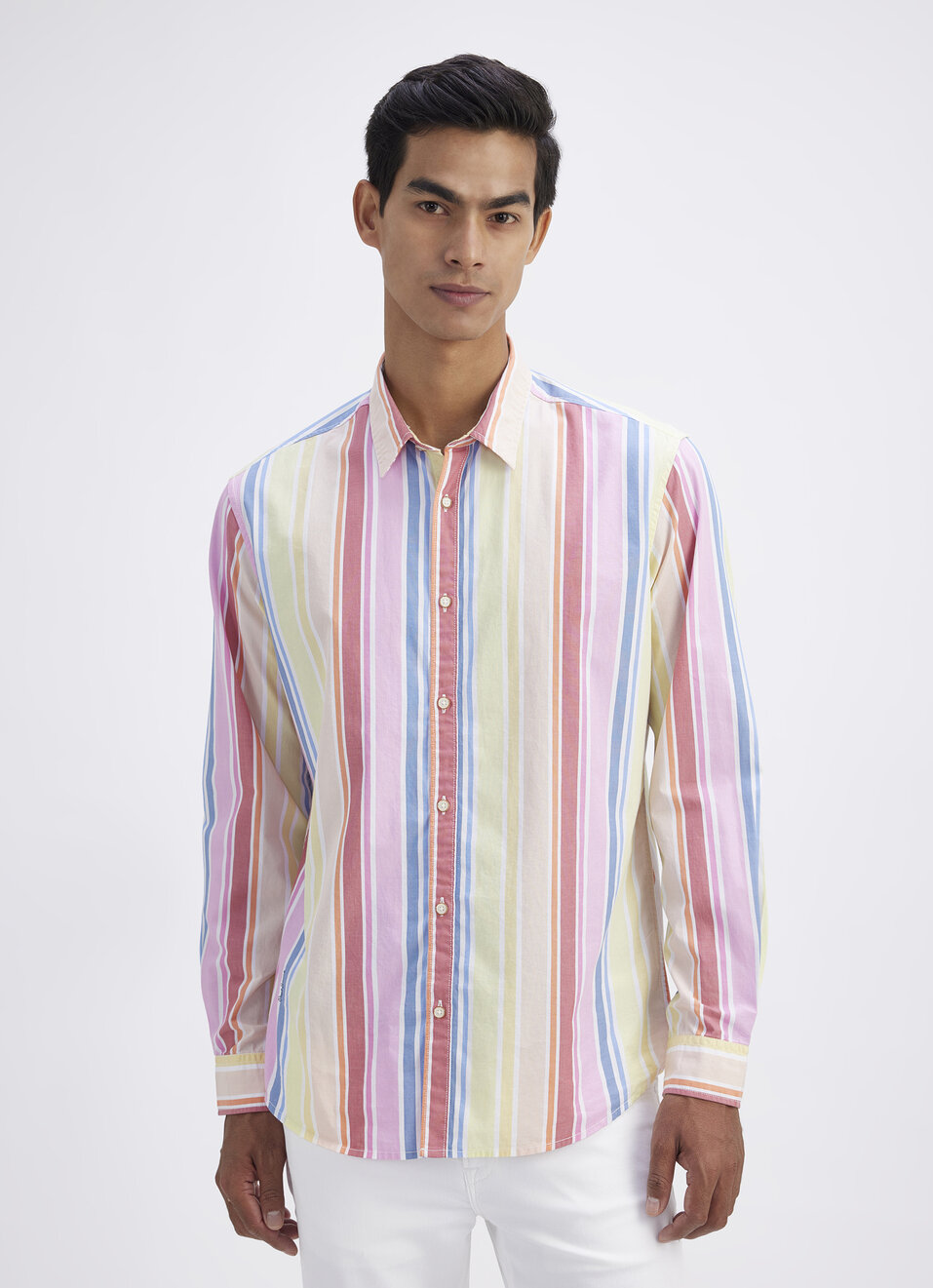 Men Red Stripe Full Sleeve Shirt, , large image number 1