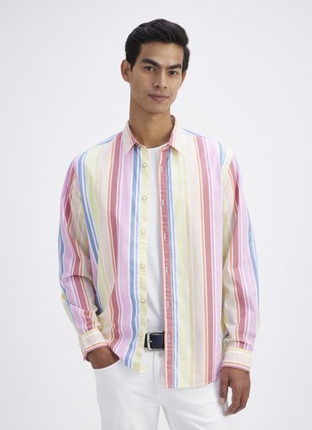 Men Red Stripe Full Sleeve Shirt