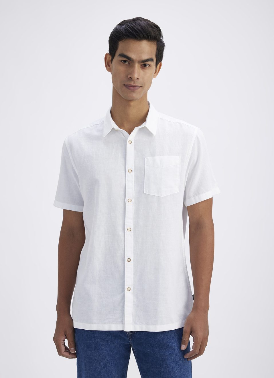 Men Green Patch Pocket Short Sleeve Shirt, , large image number 1