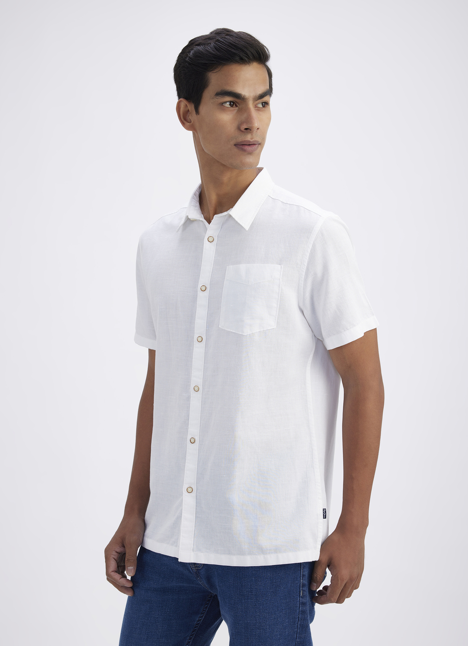 Men Green Patch Pocket Short Sleeve Shirt, , large image number 3