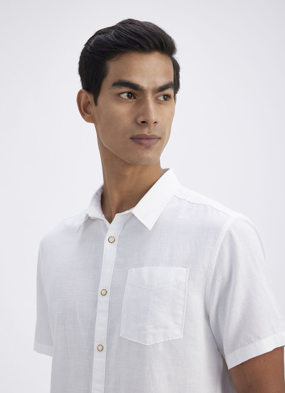 Men Green Patch Pocket Short Sleeve Shirt, , large image number 4