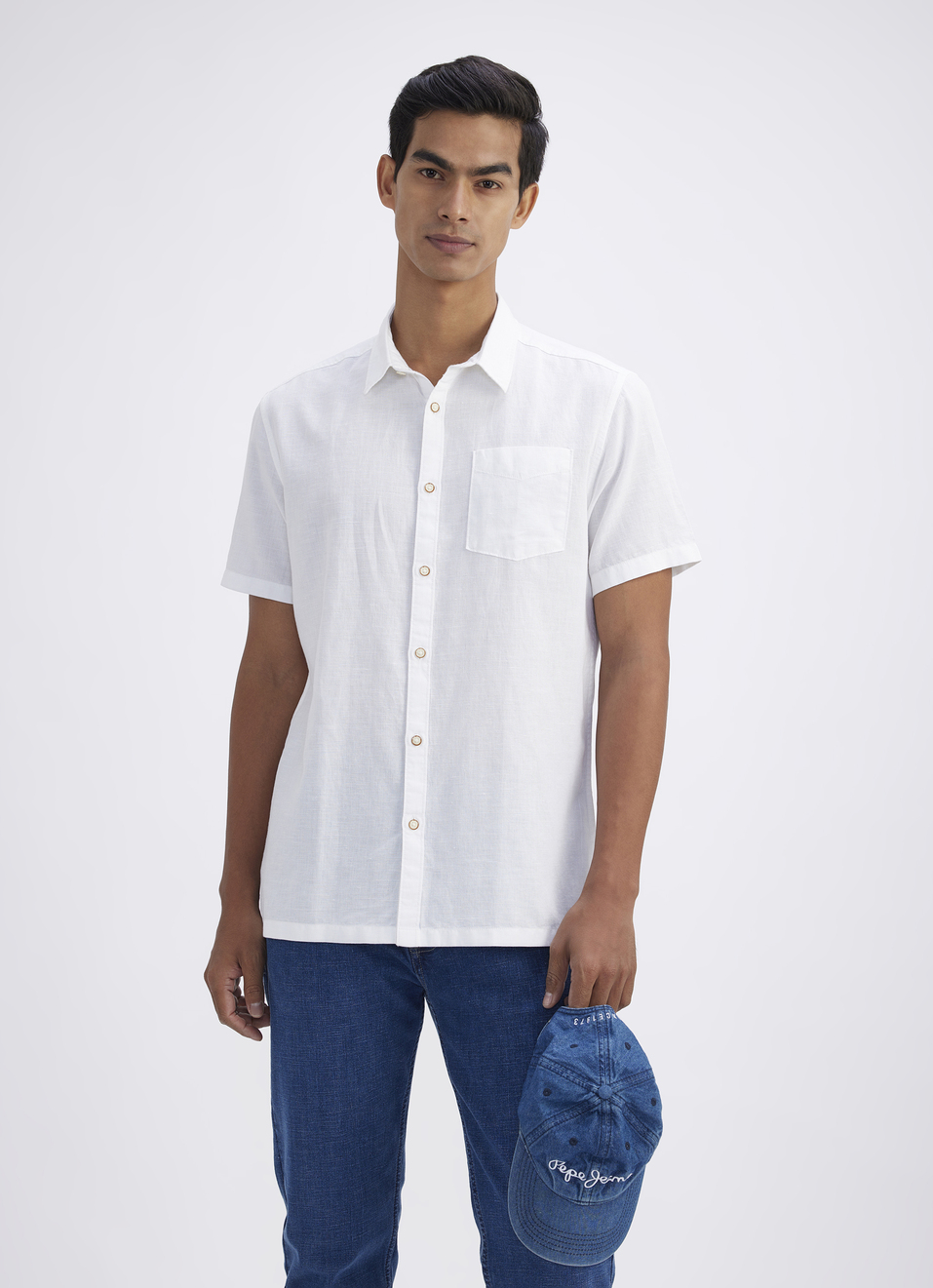 Men Green Patch Pocket Short Sleeve Shirt, , large image number 0