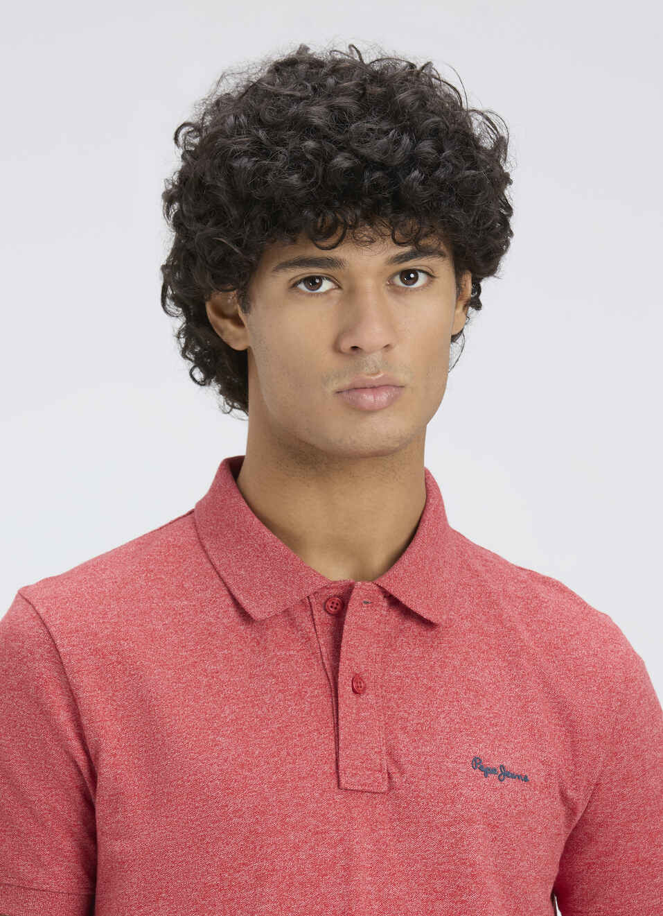 Men Red Ribbed Collar Short Sleeve Polo, , large image number 4