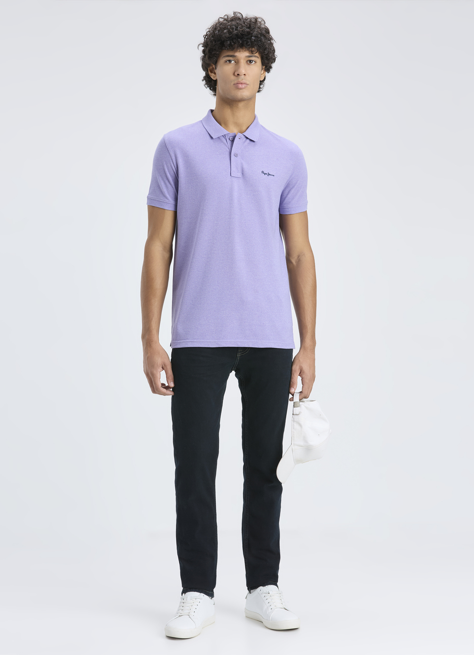 Men Purple Ribbed Collar Short Sleeve Polo, , large image number 5