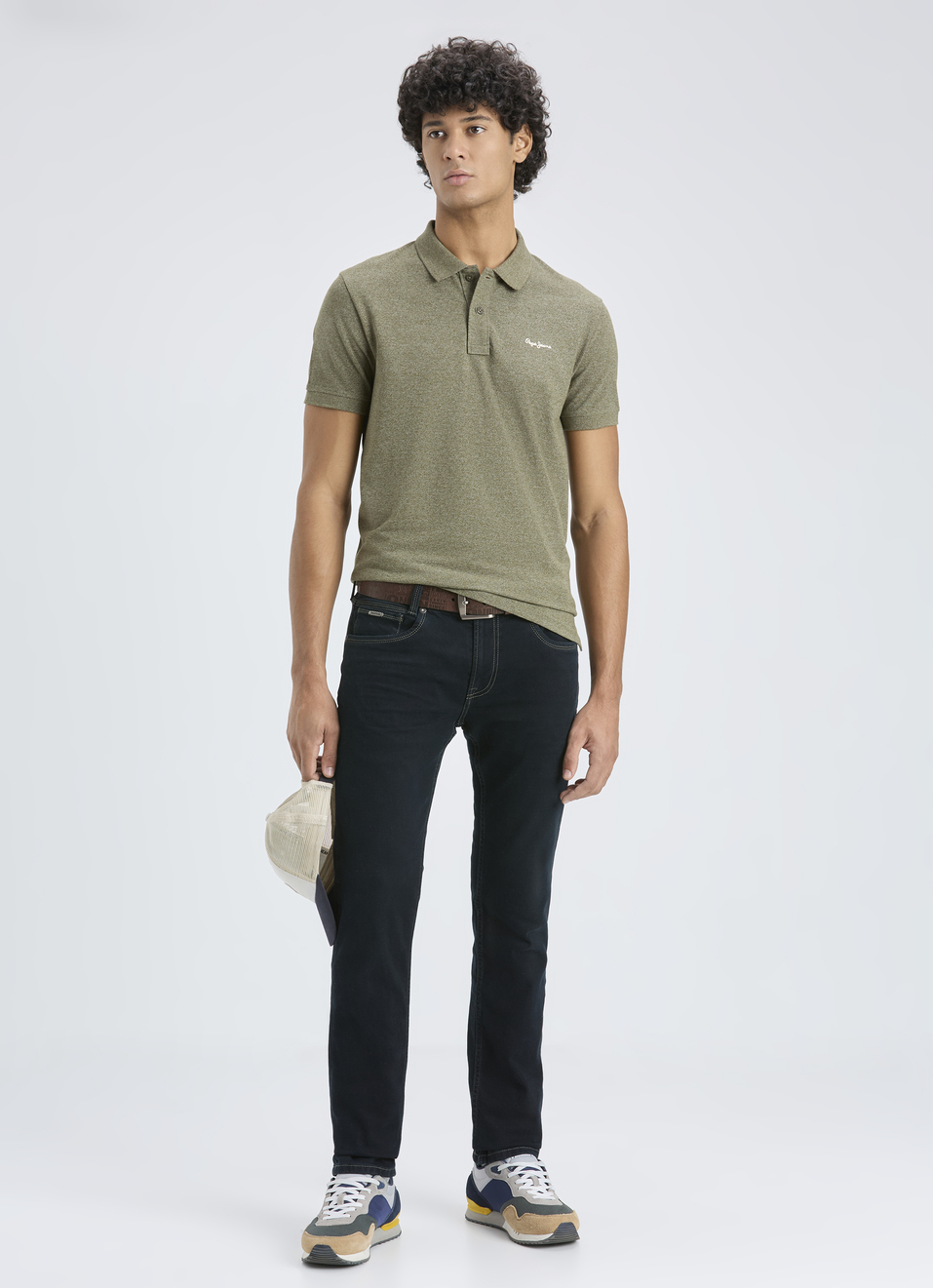 Men Green Ribbed Collar Short Sleeve Polo, , large image number 5