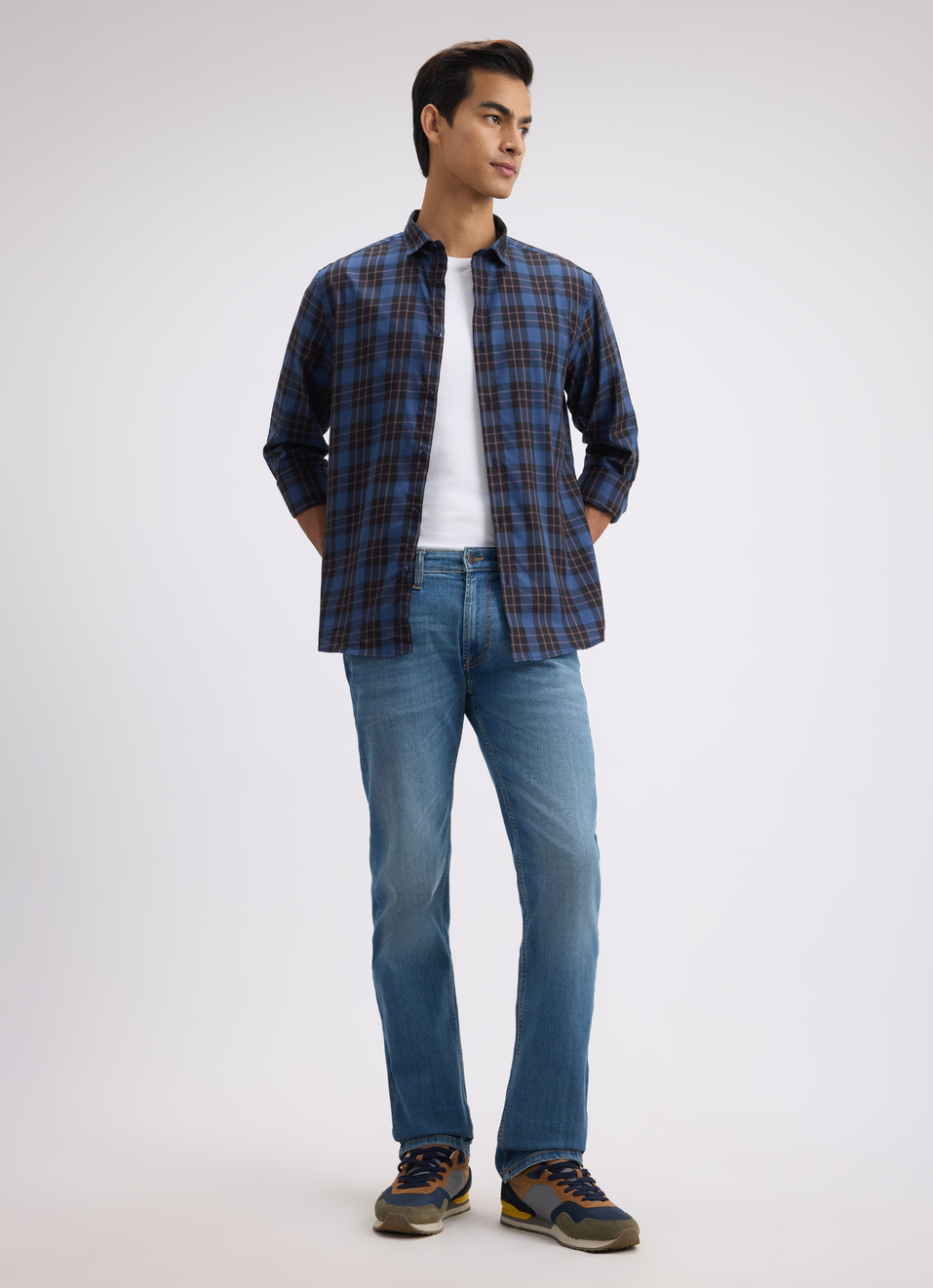 Men Teal Stripe Full Sleeve Shirt, , large image number 5