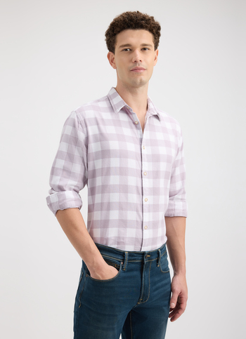 Men Grey Check Full Sleeve Shirt