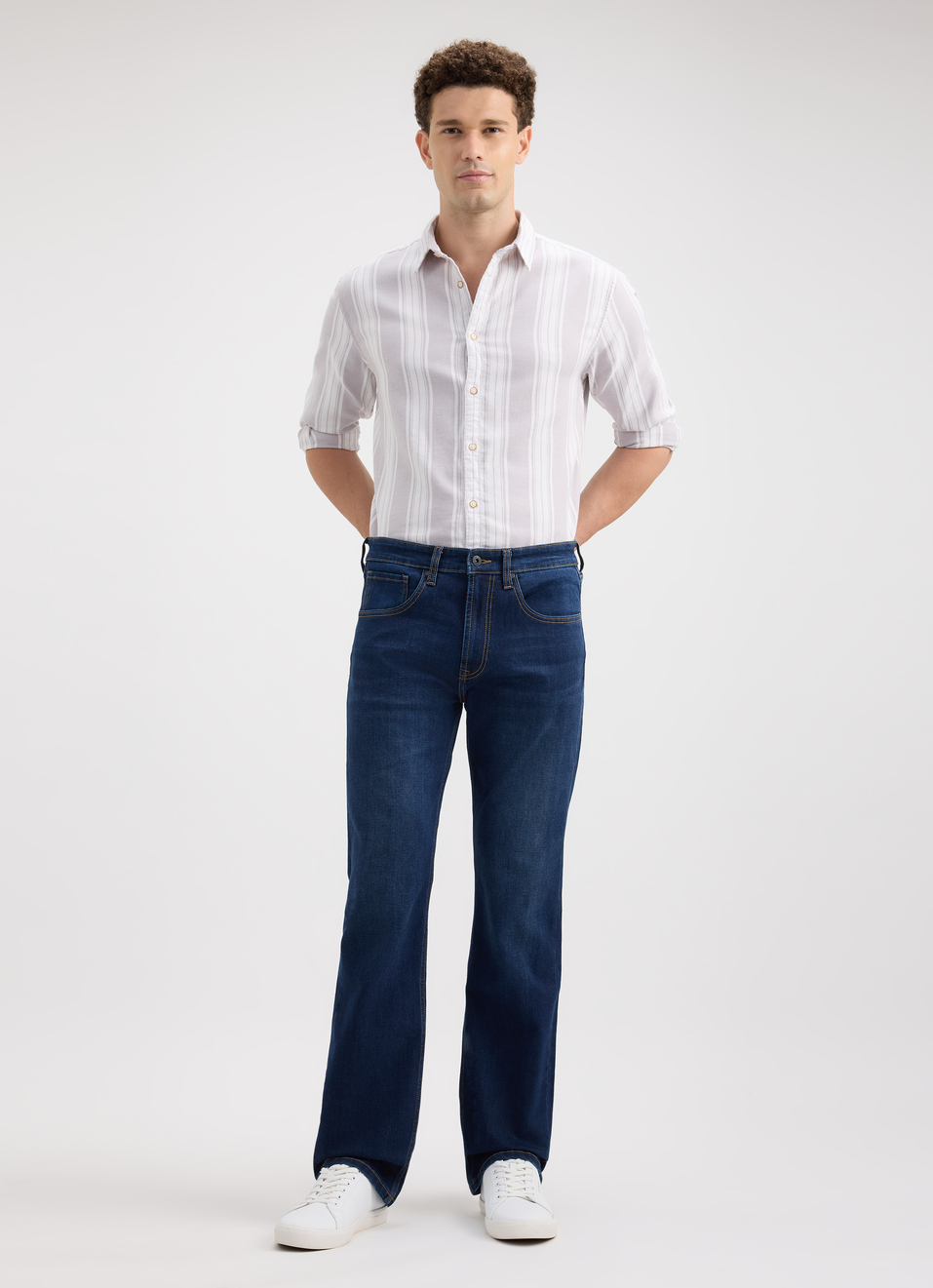 Men Grey Stripe Full Sleeve Shirt, , large image number 5