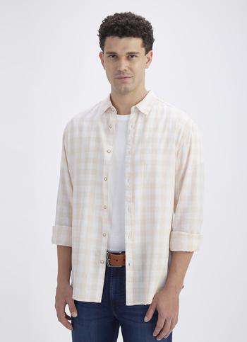 Men Pink Check Full Sleeve Shirt