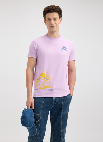 Men Purple Graphic Print Short Sleeve T-shirt