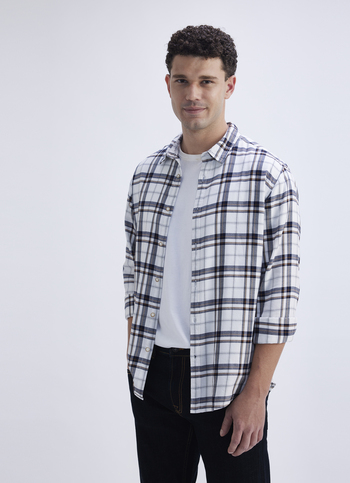 Men Blue Check Full Sleeve Shirt