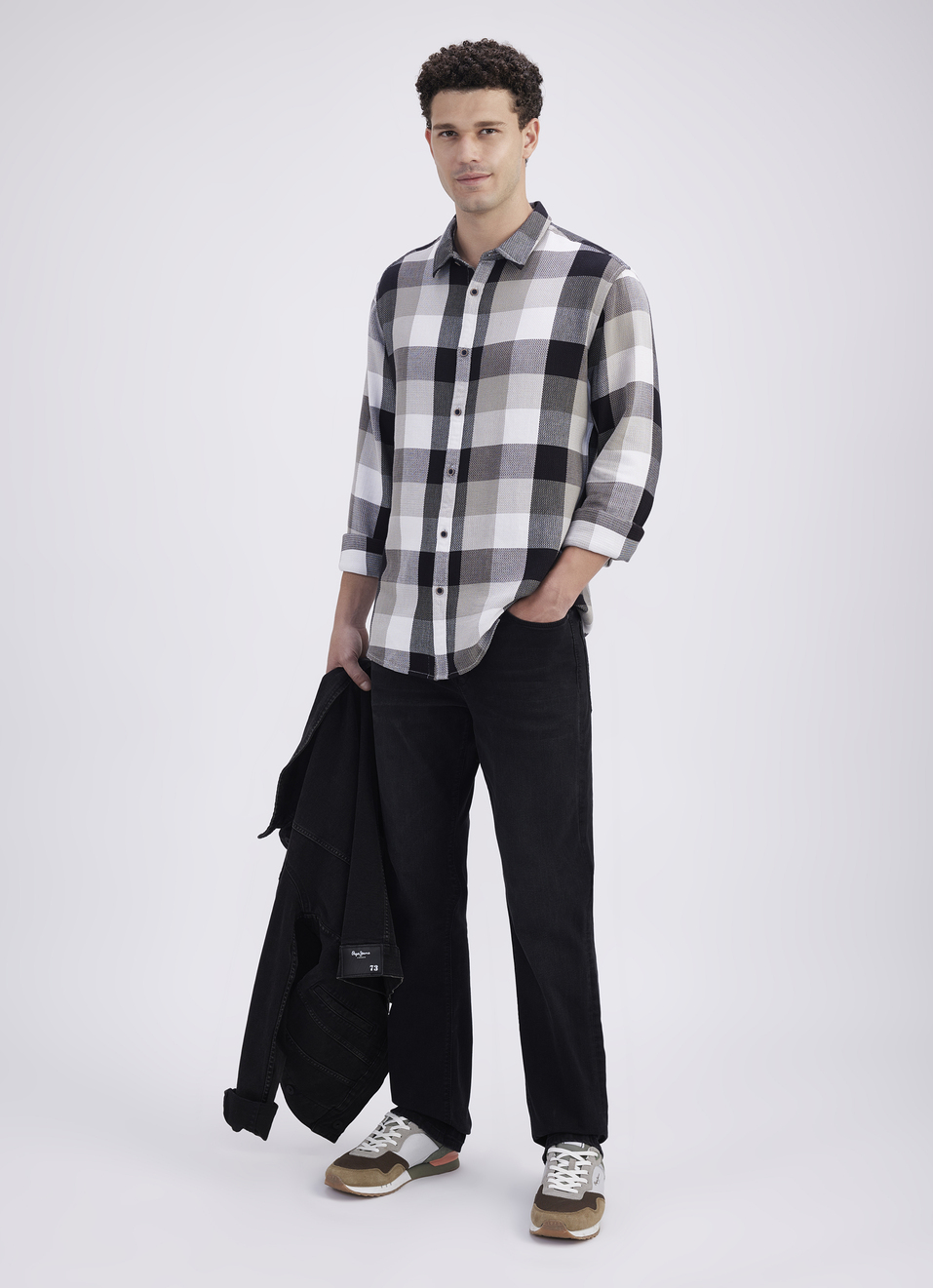 Men Black Check Full Sleeve Shirt, , large image number 5