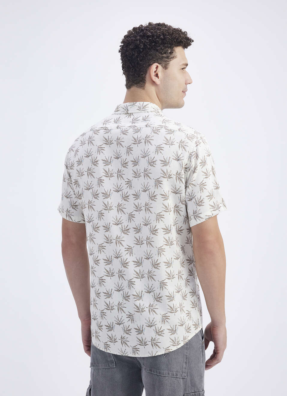 Men Brown Printed Short Sleeve Shirt, , large image number 2