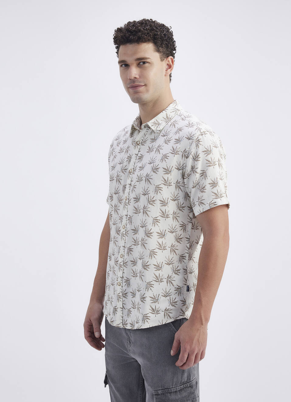 Men Brown Printed Short Sleeve Shirt, , large image number 3