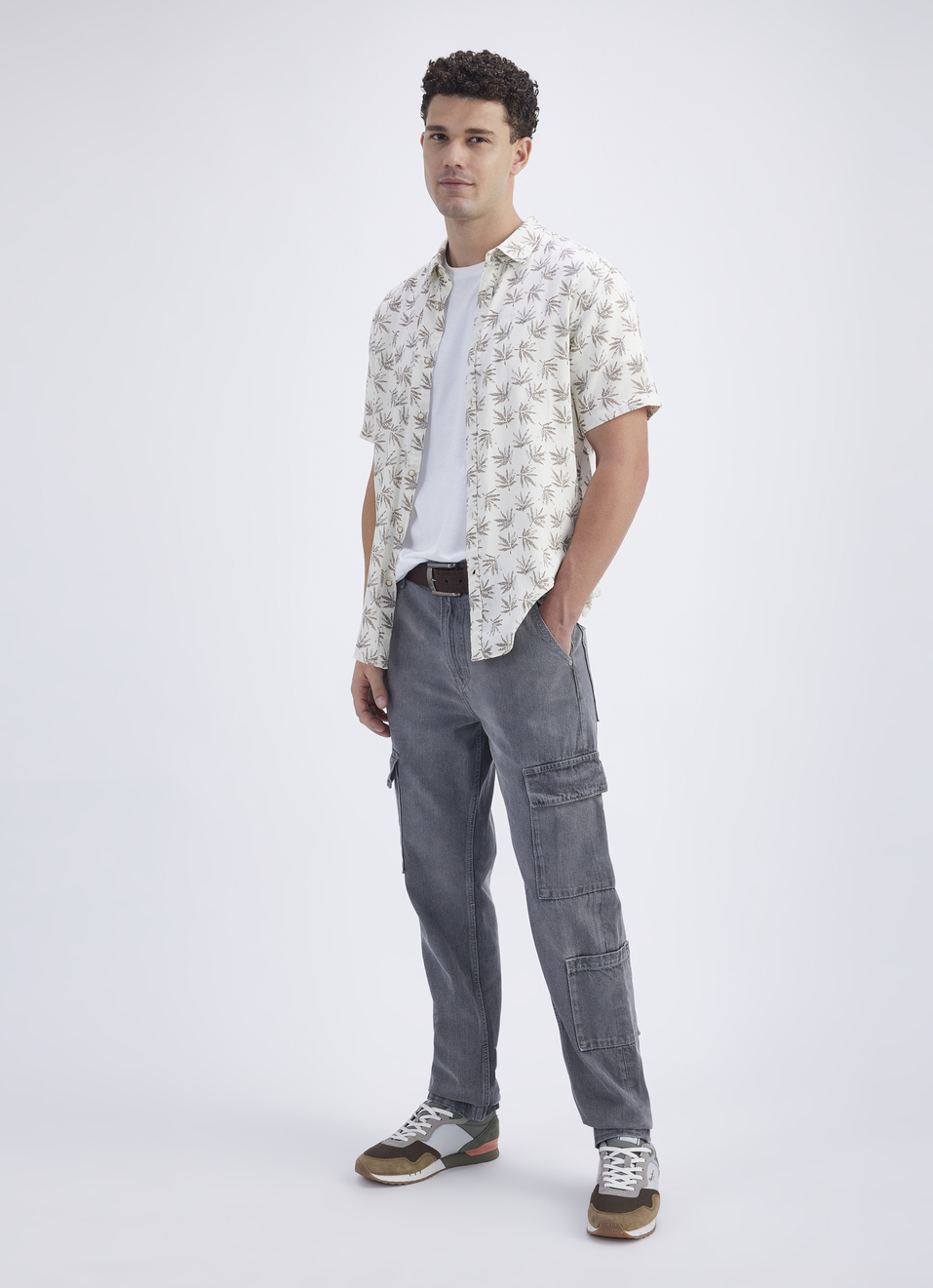 Men Brown Printed Short Sleeve Shirt, , large image number 5