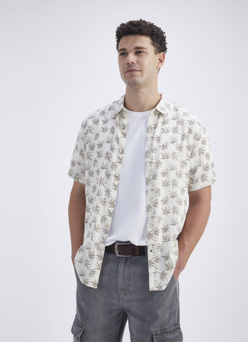 Men Brown Printed Short Sleeve Shirt