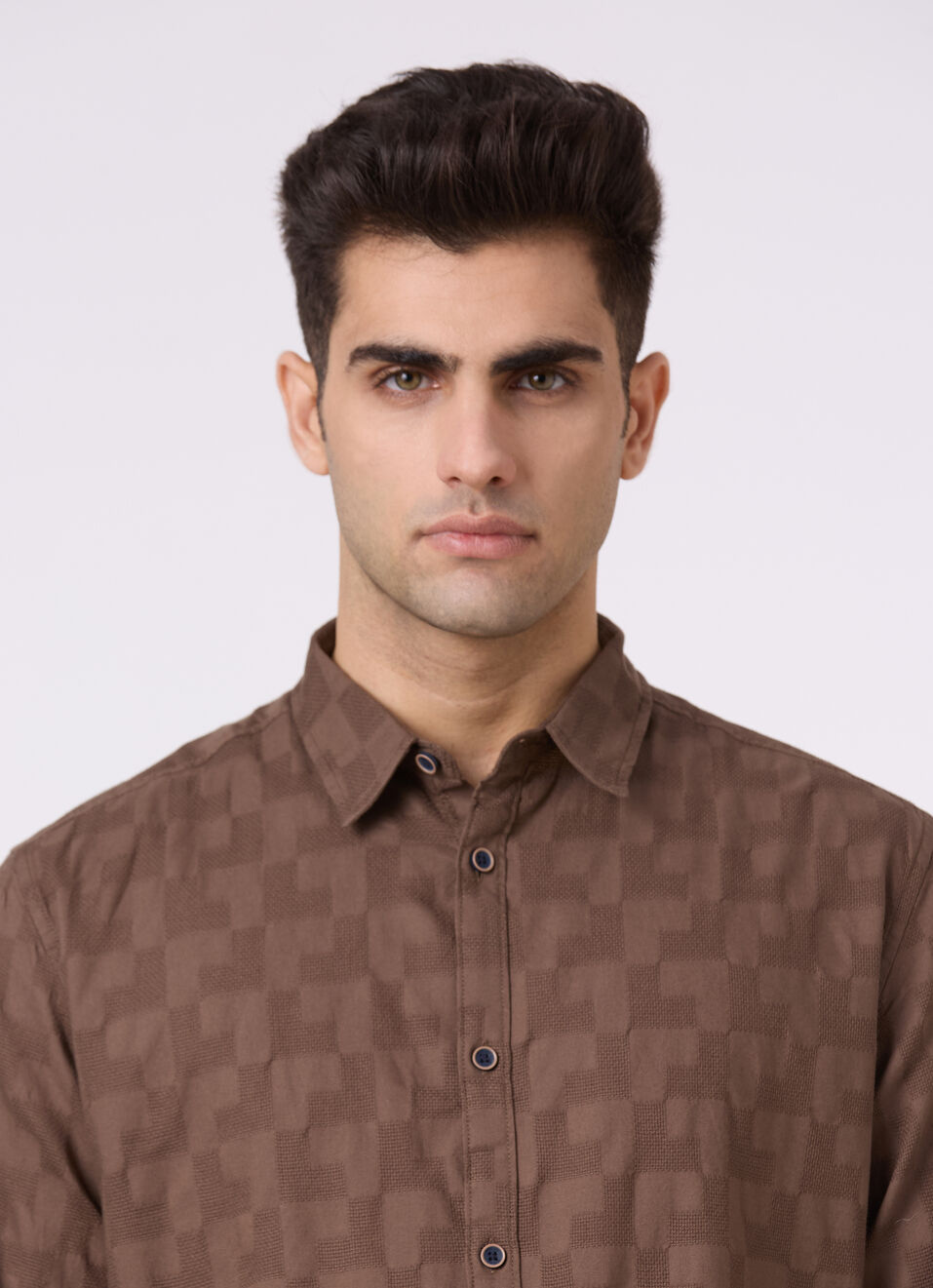 Men Light Brown Structured Full Sleeve Shirt, , large image number 4