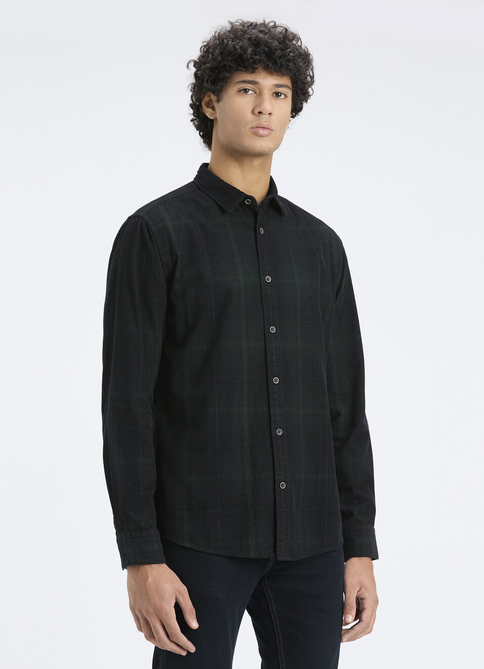 Men Green Corduory Check Regular Fit Full Sleeve Shirt, , large image number 3
