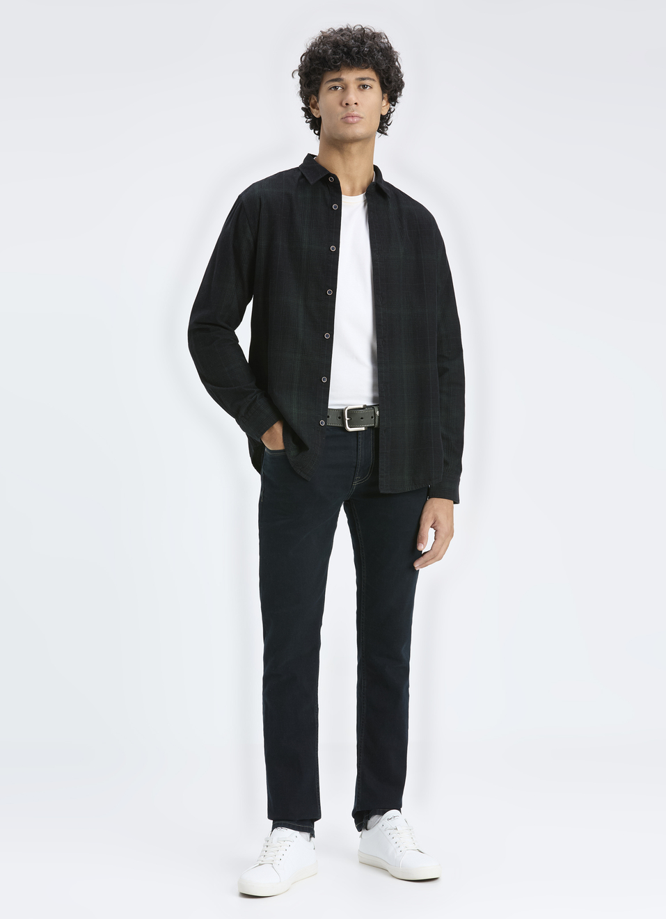 Men Green Corduory Check Regular Fit Full Sleeve Shirt, , large image number 5