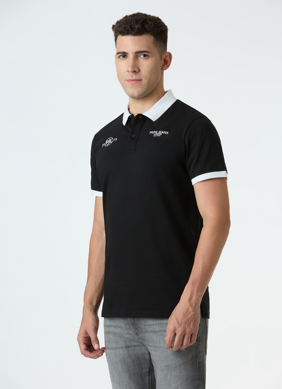 Men Black Polo With Bold Back Slogan Print, , large image number 3