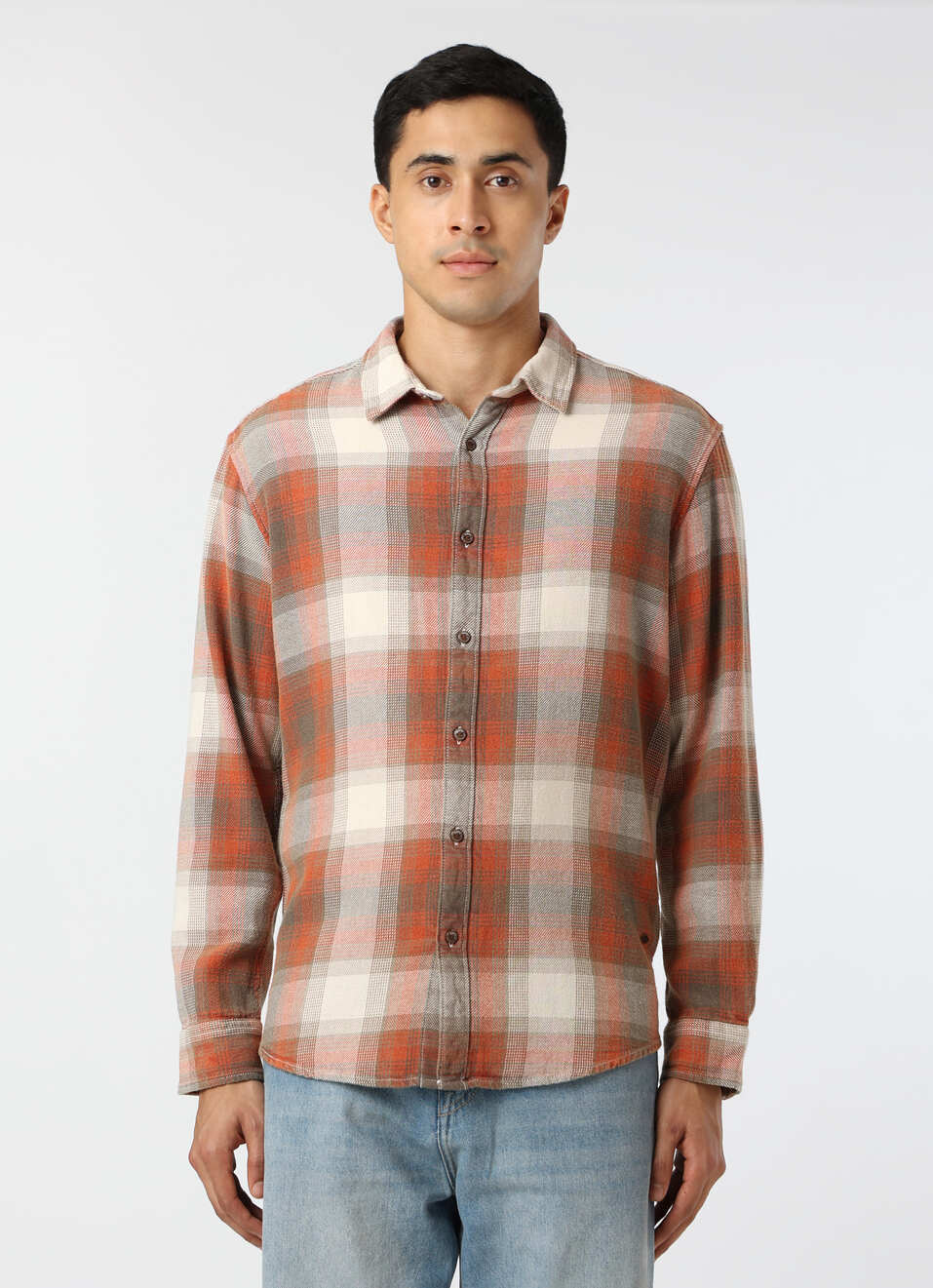 Men Brown Regular Fit Checked Casual Shirt, , large image number 1
