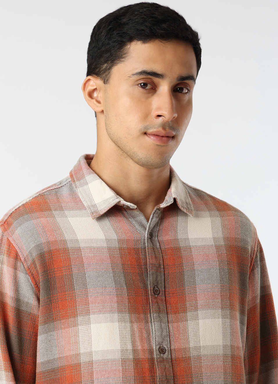 Men Brown Regular Fit Checked Casual Shirt, , large image number 4