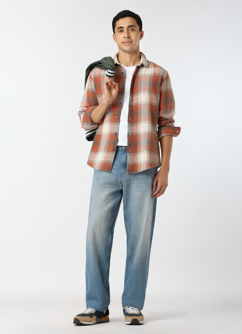 Men Brown Regular Fit Checked Casual Shirt, , large image number 5