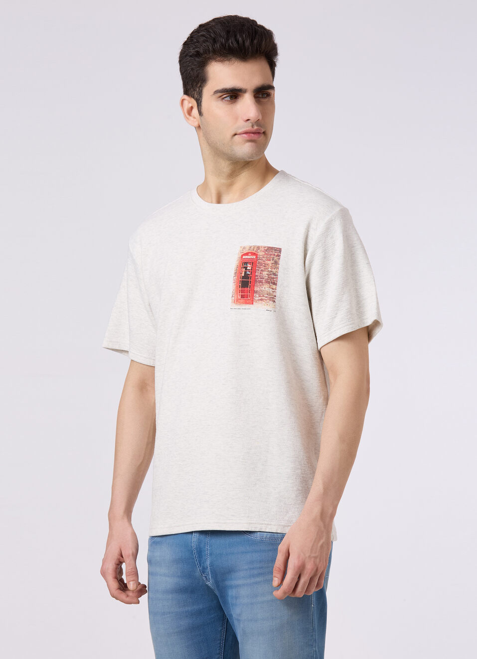 Men Ecru Graphic Print Relaxed Fit T-shirt, , large image number 3