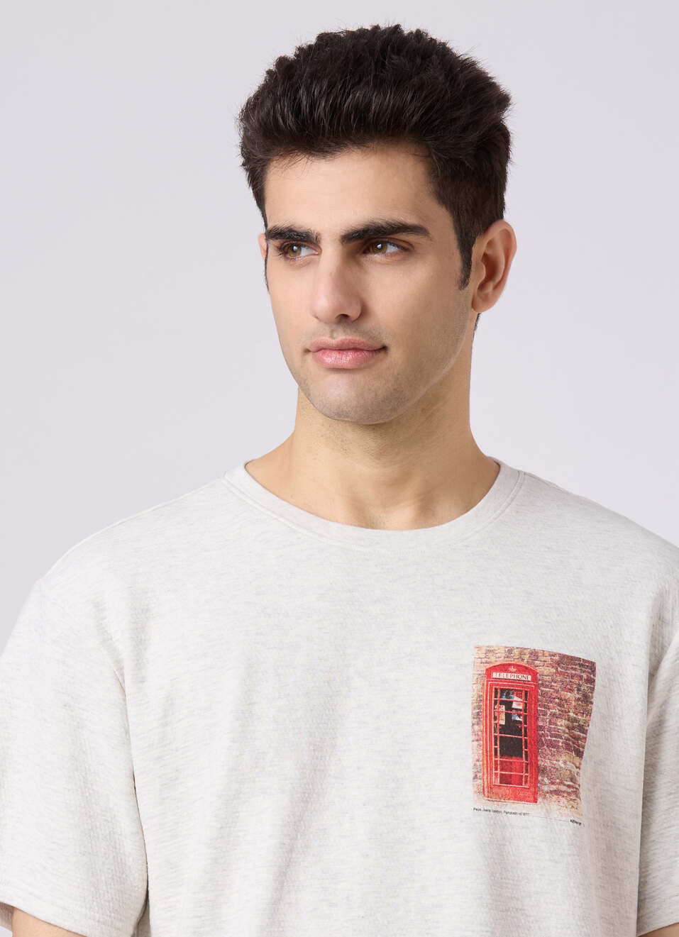 Men Ecru Graphic Print Relaxed Fit T-shirt, , large image number 4