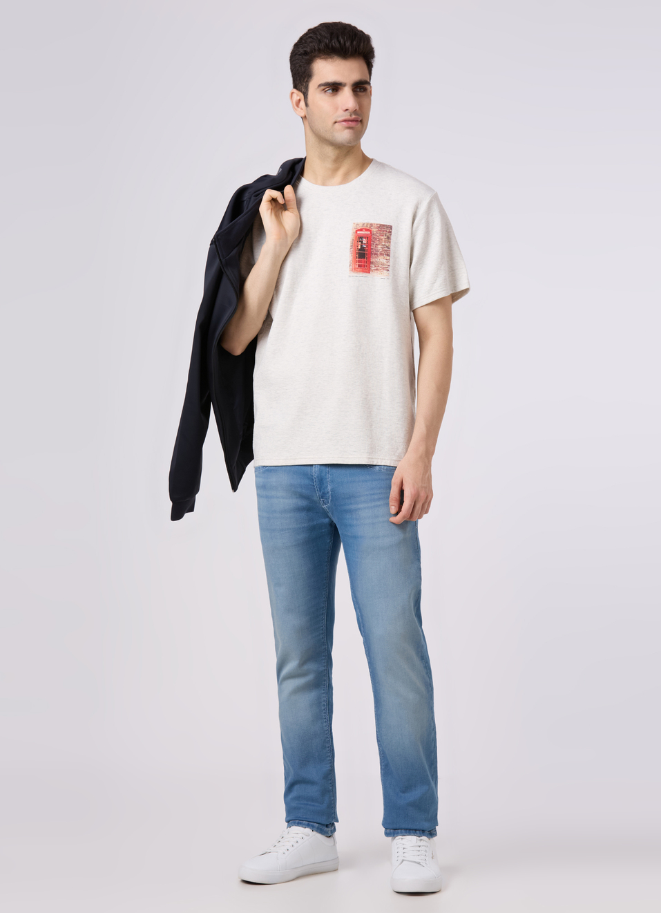 Men Ecru Graphic Print Relaxed Fit T-shirt, , large image number 5