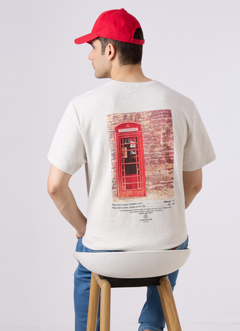 Men Ecru Graphic Print Relaxed Fit T-shirt