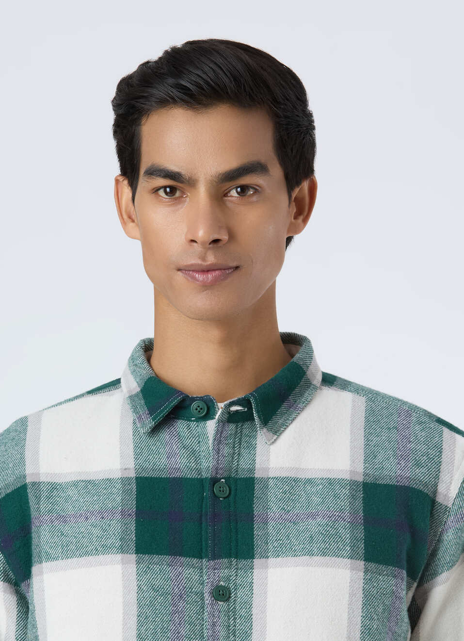 Men Green & White Oversized Check Full Sleeve Shirt, , large image number 4