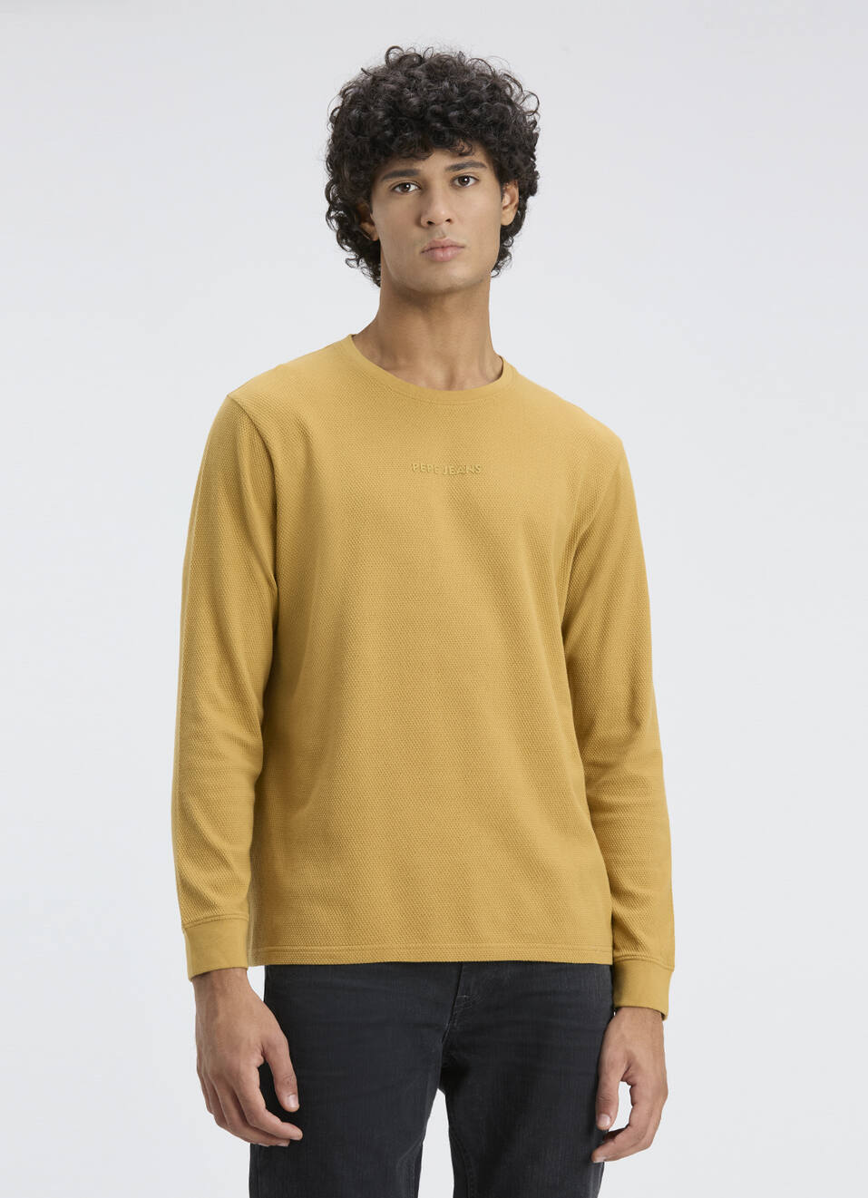 Men Brown Textured Full Sleeve T-shirt, , large image number 1