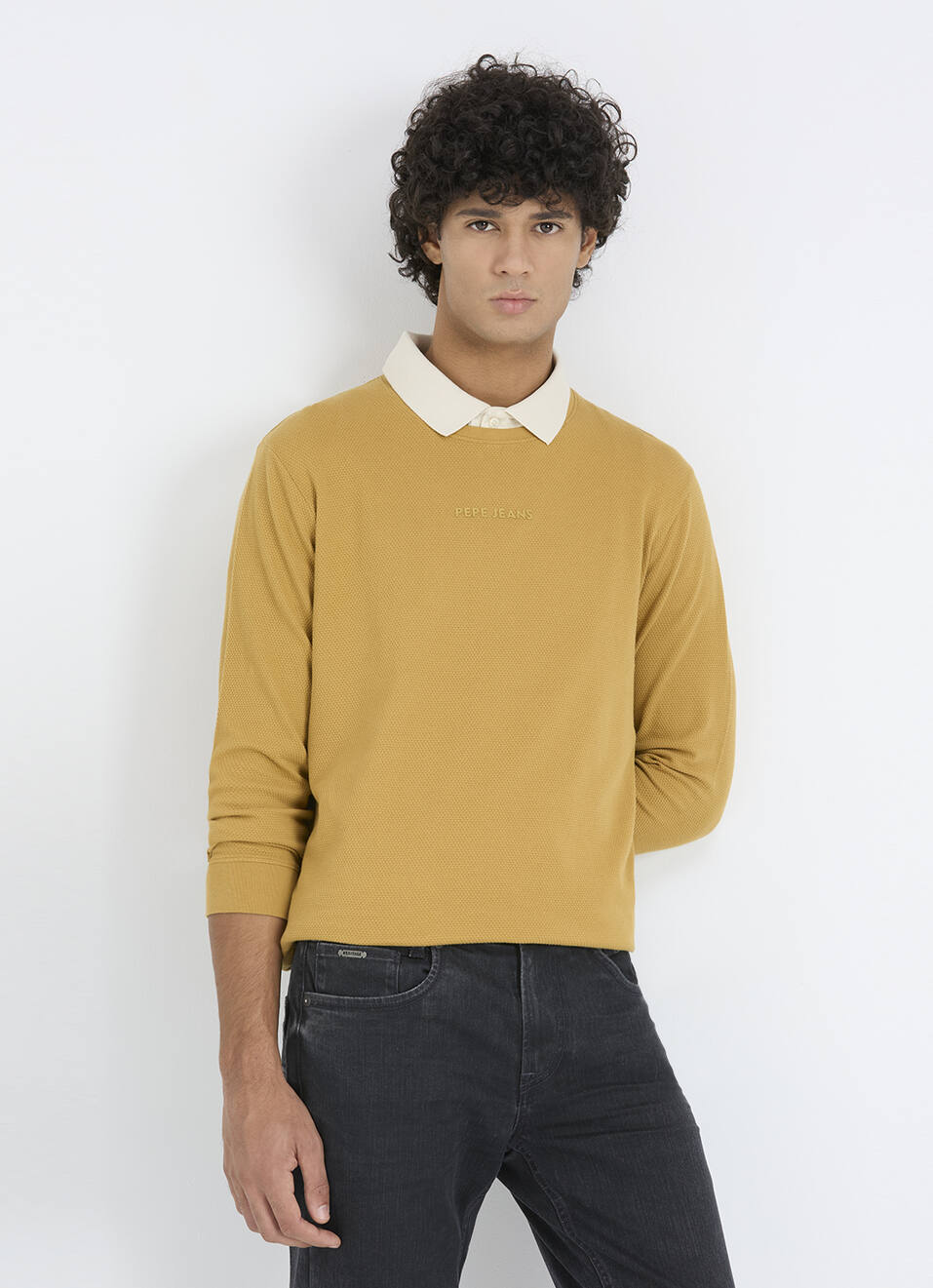 Men Brown Textured Full Sleeve T-shirt, , large image number 0