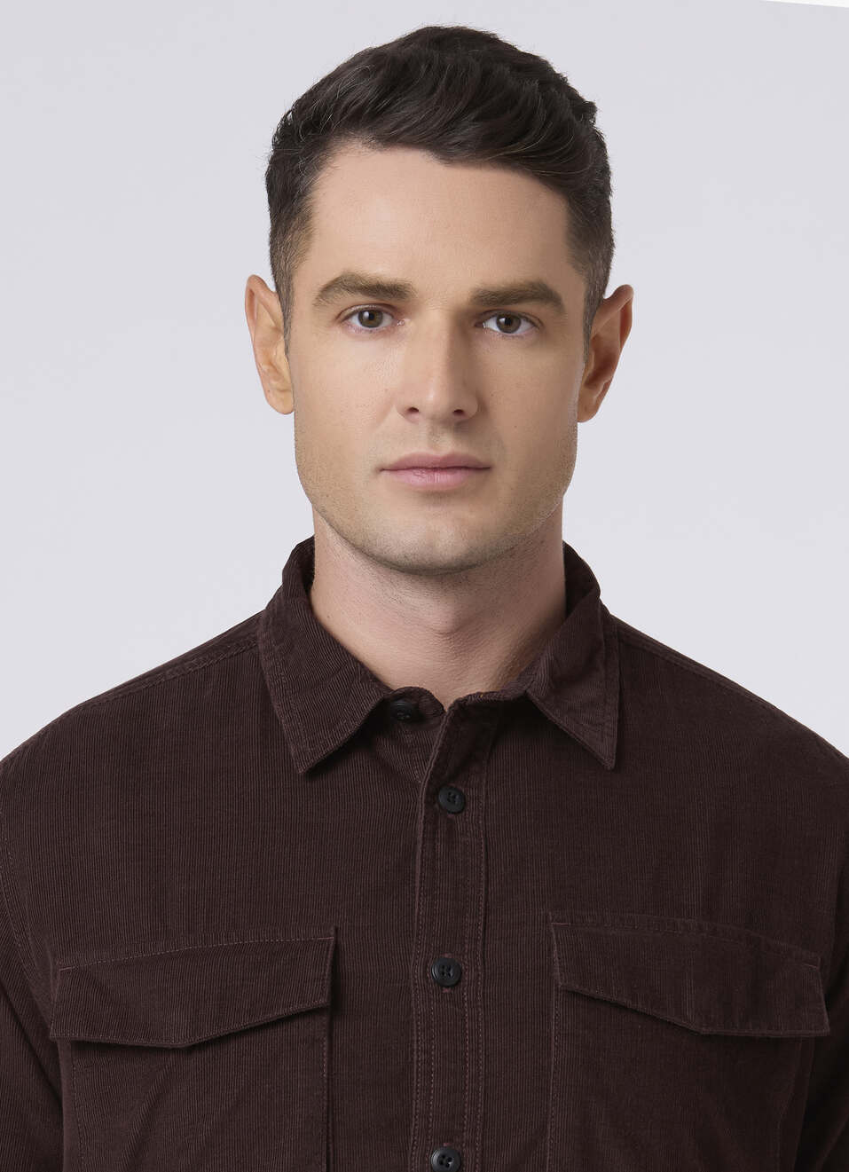 Men Brown Corduroy Flap Pocket Full Sleeve Shirt, , large image number 4