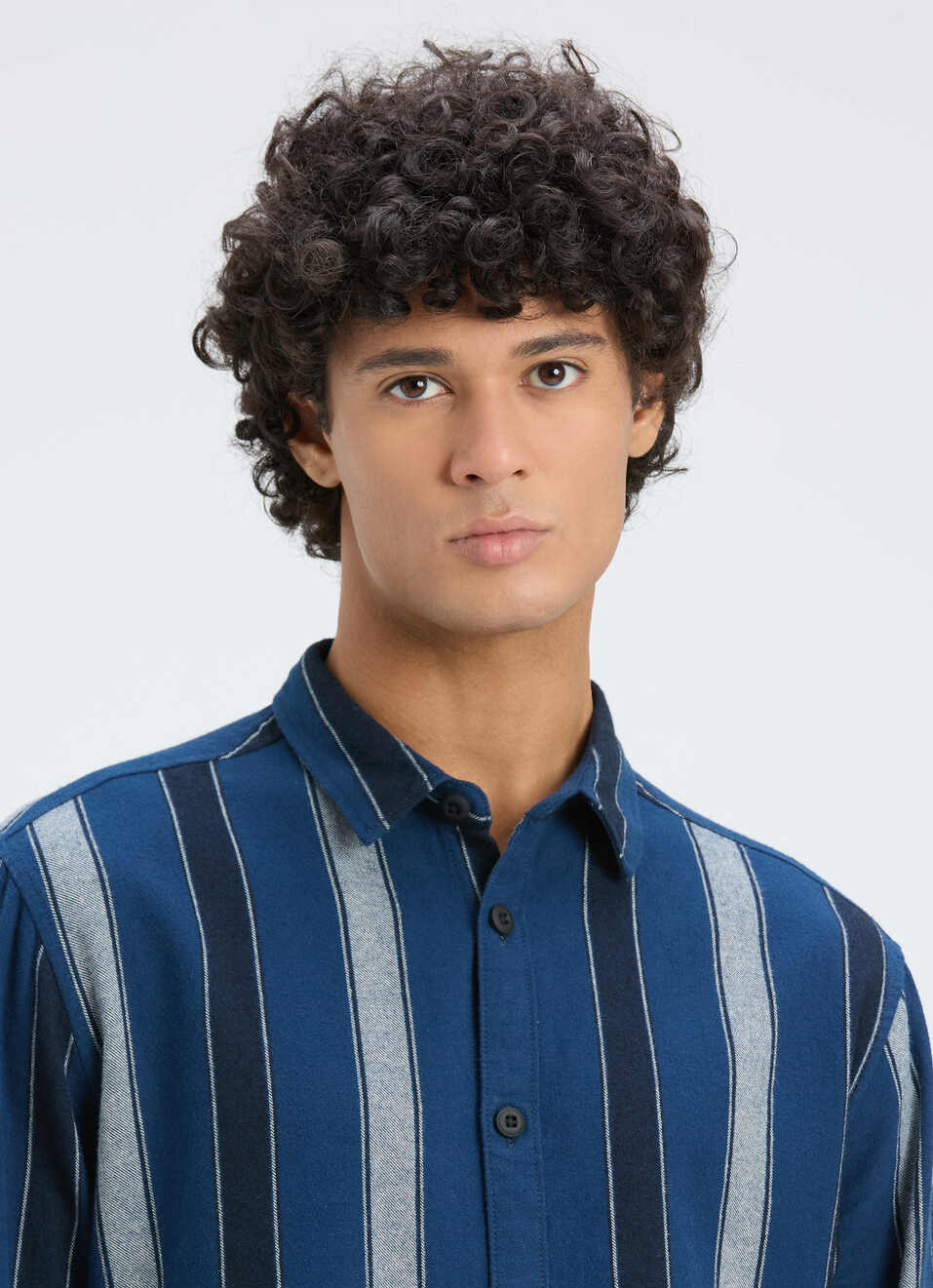 Men Blue Vertical Stripe Full Sleeve Shirt, , large image number 4
