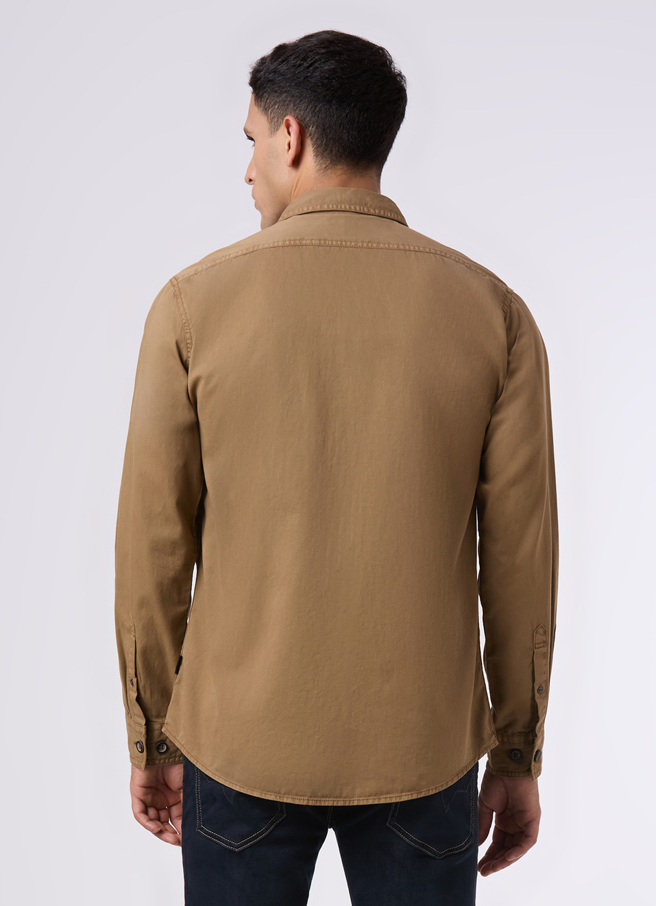 Men Khaki Flap Utility Pockets Casual Shirt, , large image number 2